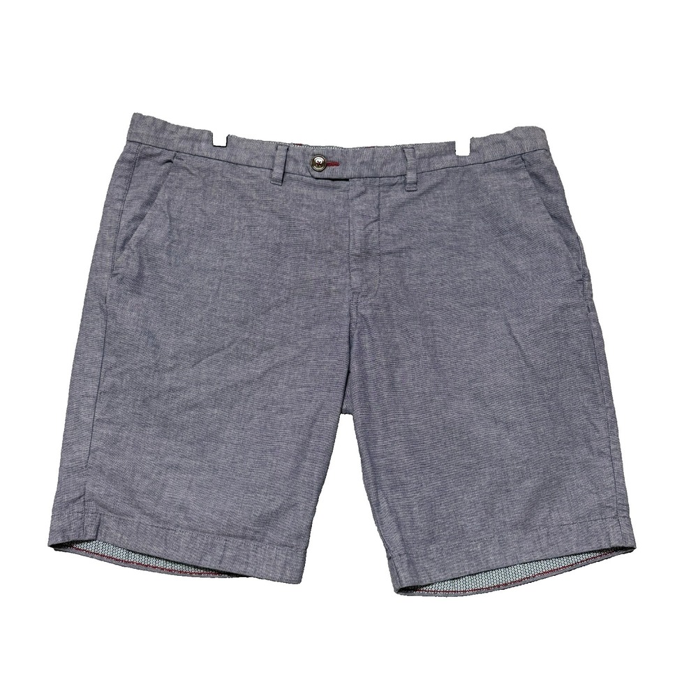 Ted Baker London Shorts Mens 38 Blue Textured Smart Casual Summer Beach Preppy
